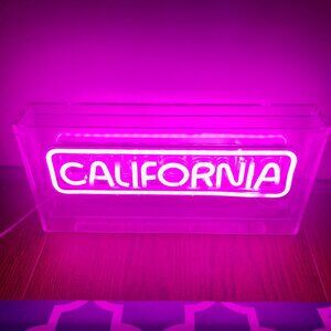 CALIFORNIA Sign Light Acrylic Box Desk Table Lamp Party Decor Electric